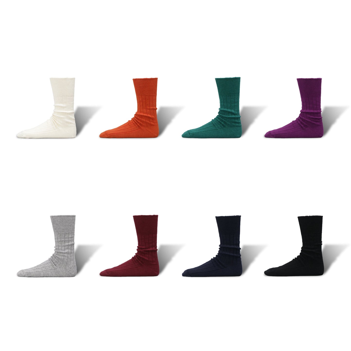 Cashmere Cotton Ribbed Socks