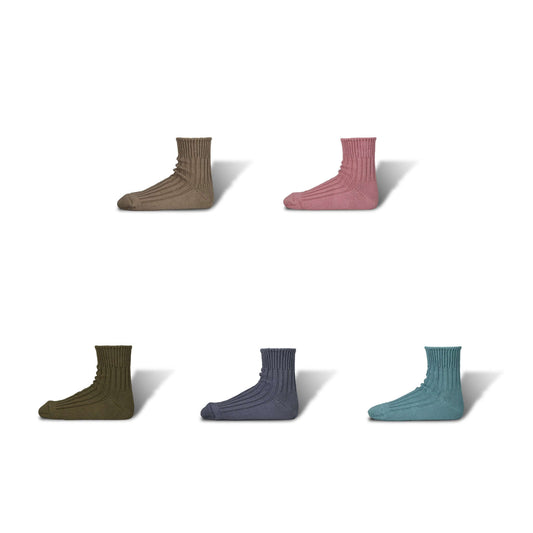Pre-Order | Low Gauge Rib Socks | Short Length | 2nd Collection